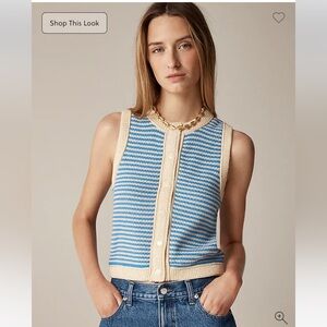 New JCrew Cropped Sweater Shell in Stripe sz XS